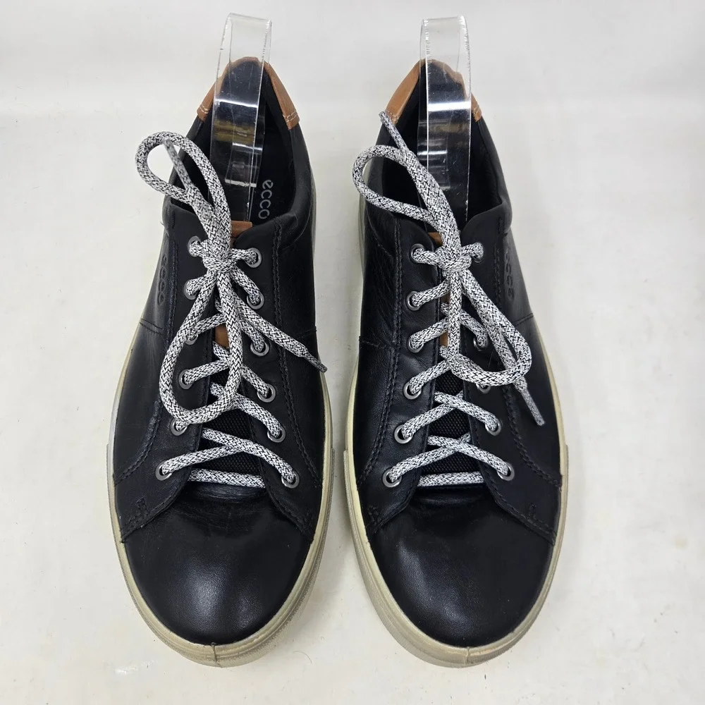 ECCO Soft 7 Kyle Mens Black Leather Low Top Sneakers Size 44 EU 10-10.5 US